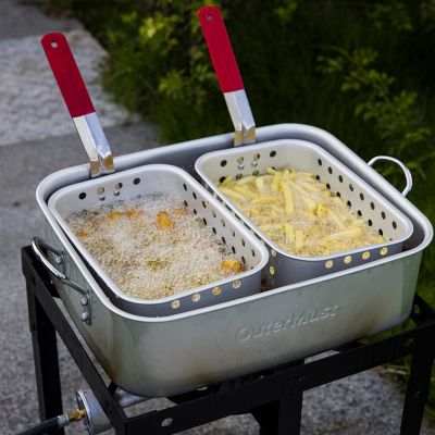 Image showing 7 th OuterMust 18 qt. Fish and Wing Fryer Kit with 2 Inner Baskets and 1 Lid