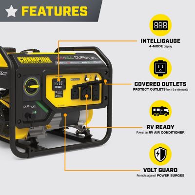 Image showing  4550-Watt Dual Fuel RV Ready Portable Generator with CO Shield