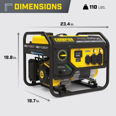 Image showing 6 th Champion Power Equipment 4550-Watt Dual Fuel RV Ready Portable Generator with CO Shield