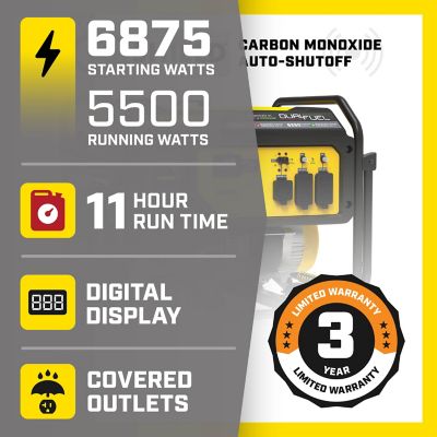 Image showing  6875-Watt Dual Fuel Portable Generator with CO Shield