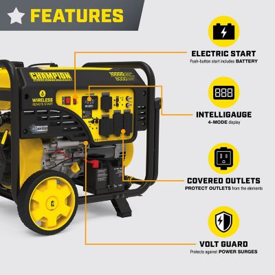 Image showing  10,000-Watt Wireless Remote Start Portable Generator with CO Shield