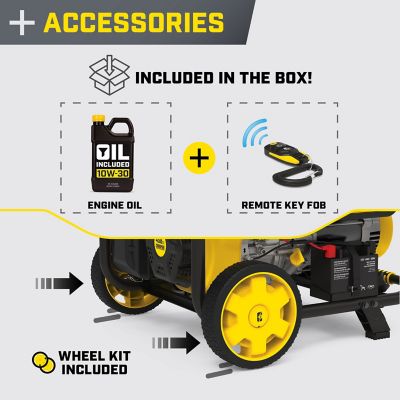 Image showing 5 th Champion Power Equipment 10,000-Watt Wireless Remote Start Portable Generator with CO Shield