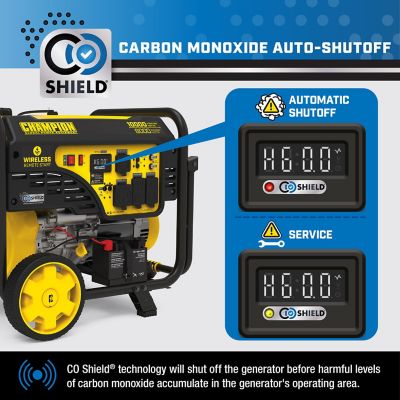 Image showing 6 th Champion Power Equipment 10,000-Watt Wireless Remote Start Portable Generator with CO Shield