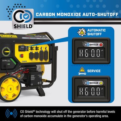 Image showing 7 th Champion Power Equipment 10,625-Watt Electric Start Dual Fuel Home Backup Portable Generator with CO Shield