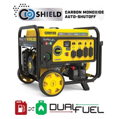 Champion Power Equipment 12,000-Watt Electric Start Dual Fuel Home Backup Portable Generator with CO Shield -  201508