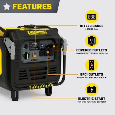 Image showing  8500-Watt Electric Start Home Backup Portable Inverter Generator with Quiet Technology and CO Shield