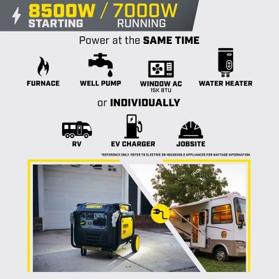 Image showing  8500-Watt Electric Start Home Backup Portable Inverter Generator with Quiet Technology and CO Shield