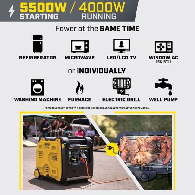 Image showing  5500Watt Wireless Remote Start RV Ready Portable Inverter Generator with Quiet Technology & CO Shield