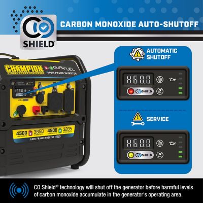 Image showing  4,500/3,650-Watt Dual-Fuel Portable Open Frame Inverter Generator, CO Shield, Electric Start, RV-Ready