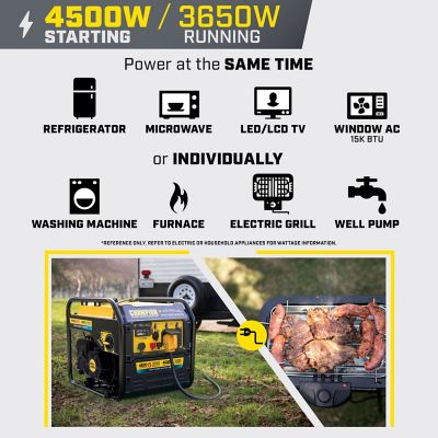 Image showing 6 th Champion Power Equipment 4,500/3,650-Watt Dual-Fuel Portable Open Frame Inverter Generator, CO Shield, Electric Start, RV-Ready