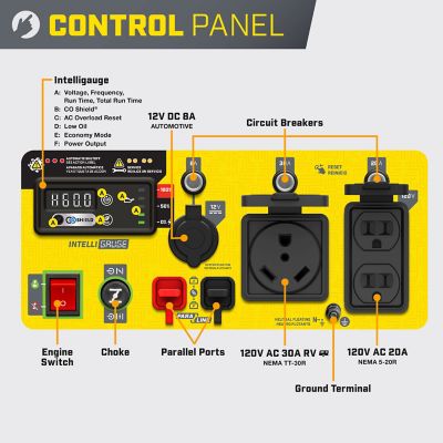 Image showing  4,500/3,650-Watt Gasoline Powered Portable Inverter Generator, Quiet Technology, CO Shield, RV-Ready