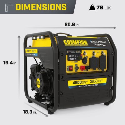 Image showing 7 th Champion Power Equipment 4,500/3,650-Watt Gasoline Powered Portable Inverter Generator, Quiet Technology, CO Shield, RV-Ready