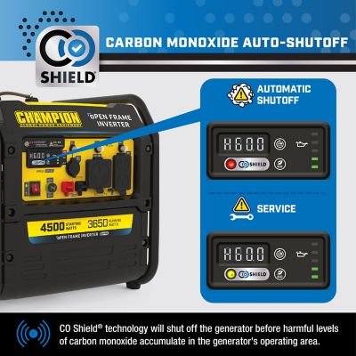 Image showing 9 th Champion Power Equipment 4,500/3,650-Watt Gasoline Powered Portable Inverter Generator, Quiet Technology, CO Shield, RV-Ready