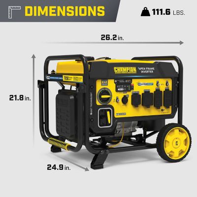 Image showing 8 th Champion Power Equipment 7250-Watt RV Ready Portable Inverter Generator with Quiet Technology and CO Shield