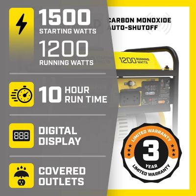 Image showing  1500-Watt Portable Generator with CO Shield