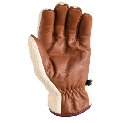 Image showing  Women's Sherpa Back Insulated Leather Palm Winter Gloves, 1 Pair