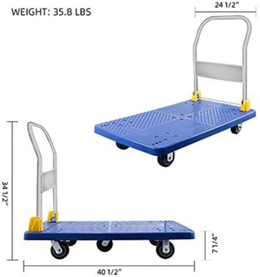Image showing 5 th WRIGHTMASTER 4-Wheel Steel Standard Duty Platform Truck, WKDHS1320