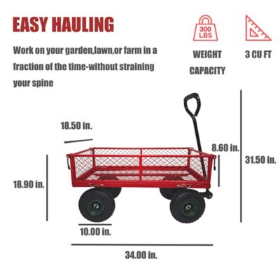 Image showing  300 lb. Capacity 4-Wheel Foldable Standard Duty Steel Platform Truck, Basket Cage