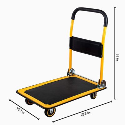 Image showing  330 lb. Capacity 4 Wheels Standard Duty Steel Platform Truck