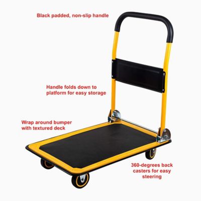 Image showing  330 lb. Capacity 4 Wheels Standard Duty Steel Platform Truck