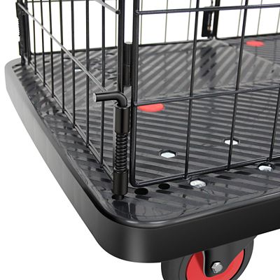 Image showing  4-Wheel Foldable Standard Duty Steel Platform Truck, Basket Cage, TWK162610