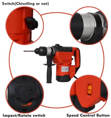 Image showing  1100W 1-1/2 in. SDS Plus Rotary Hammer Drill with 3 Functions, TWK46512
