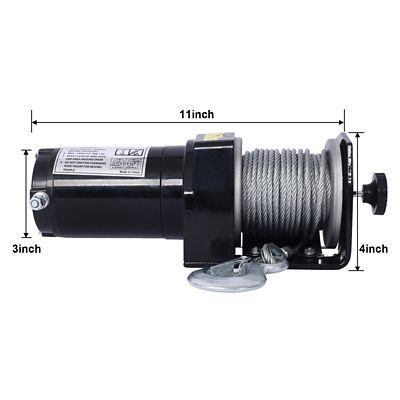 Image showing  2000 lb. 12V ATV/UTV Electric Steel Cable Winch