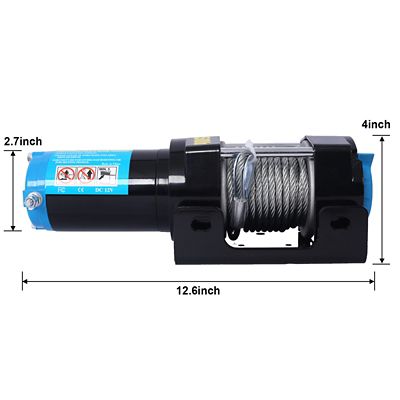 Image showing  3500 lb. 12V ATV/UTV Electric Steel Cable Winch with Remote