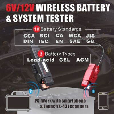Image showing  12V Car Battery Tester Bluetooth Battery Test Clip with Cranking Test and Auto Battery Analyzer