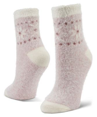 Little Hotties Fireside Mink Snowflake Crew Socks, 1 Pair