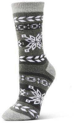 Image showing  Women's Midweight Brushed Thermal Crew Socks, Big Flake, 2-Pair