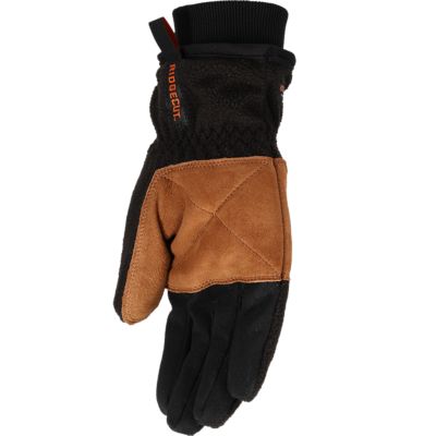 Image showing  Men's Water-Resistant Fleece Winter Gloves with Leather Palms, 1 Pair