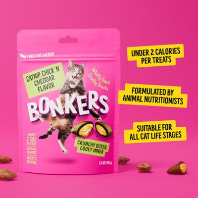 Image showing 5 th Bonkers Bites Cat Treat Catnip, ChickN & Cheddar, 16 oz.