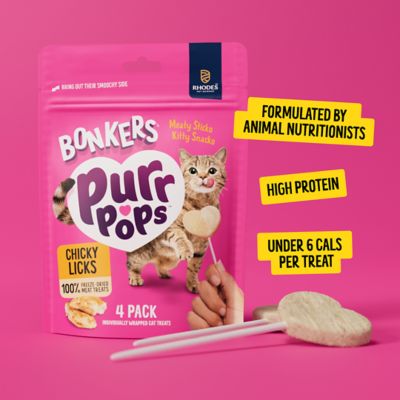 Image showing 5 th Bonkers Purrpops Cat Treat Freeze Dried Chicky Licks, 4 pk.
