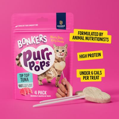 Image showing 5 th Bonkers Purrpops Cat Treat Freeze Dried Tip Top Tuna, 4 pk.