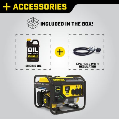 Image showing 5 th Champion Power Equipment 4550-Watt Dual Fuel RV Ready Portable Generator with CO Shield, 200970