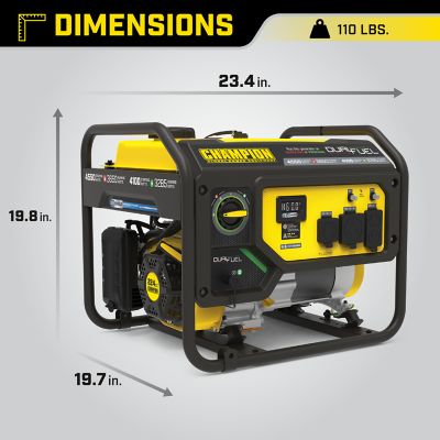 Image showing 6 th Champion Power Equipment 4550-Watt Dual Fuel RV Ready Portable Generator with CO Shield, 200970