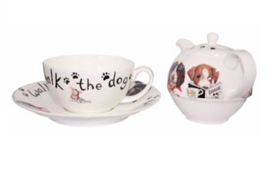 Image showing  TEA FOR ONE SET-A.FASHCAT Bone China Ceramic Made in England