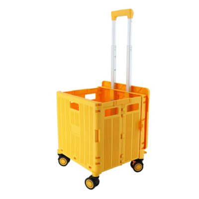 Image showing  Foldable Utility Crate with 360 Degree Spinner Wheels & Telescopic Handle