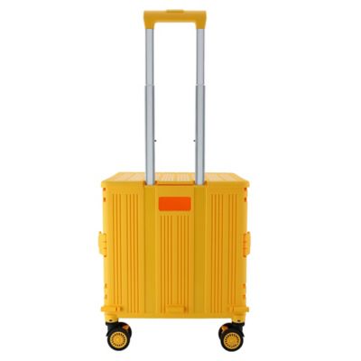 Image showing  Foldable Utility Crate with 360 Degree Spinner Wheels & Telescopic Handle