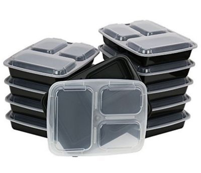 Heim Concept Premium Meal Prep Food Containers with Lid 3 Compartment, 10 pk.