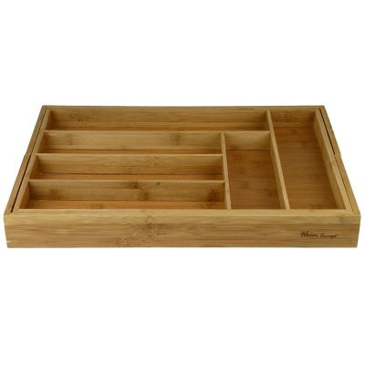 Image showing  Bamboo Expandable 6 - 8 Slots Utensils Organizer