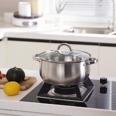 Image showing  12 pc. Stainless Steel Cookware Sets with Glass Lid