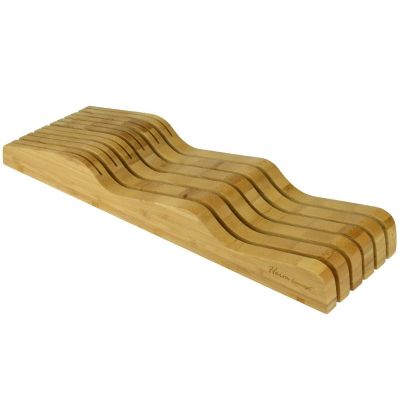 Image showing  In-Drawer Premium Bamboo Wood Knife Storage Block, Up To 16 Knives