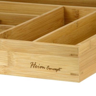 Image showing  Organic Bamboo 6-Slot Organizer, Utensils Utility Storage