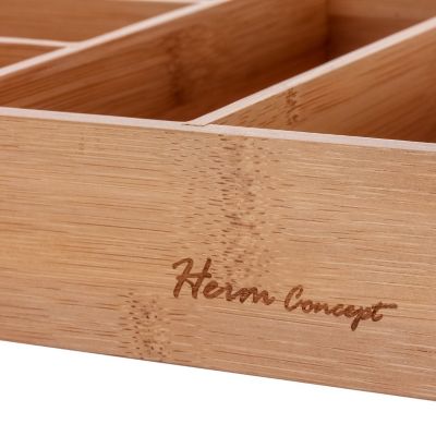 Image showing  Organic Bamboo 6-Slot Organizer, Utensils Utility Storage