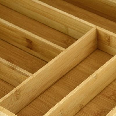 Image showing  Organic Bamboo 6-Slot Organizer, Utensils Utility Storage