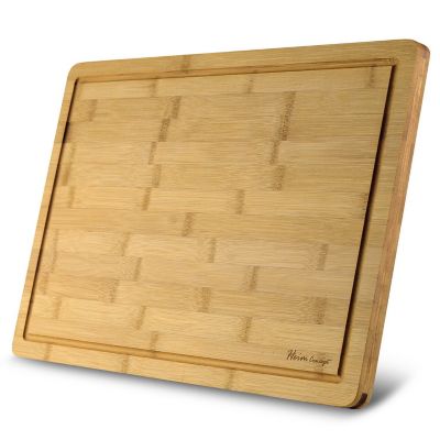 Image showing  Premium Bamboo Large Cutting Board and Serving Tray Drip Groove