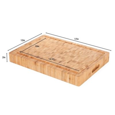 Image showing  Large Bamboo Butcher Block Professional Grade Grainy Pattern