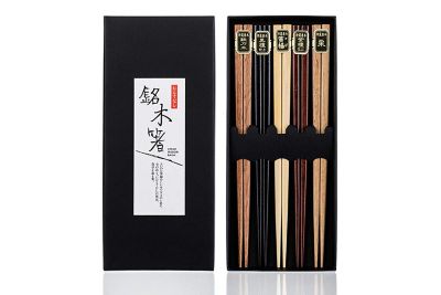 Image showing  Organic Hardwood Japanese Reusable Wood Chopsticks, 5PCCS-048